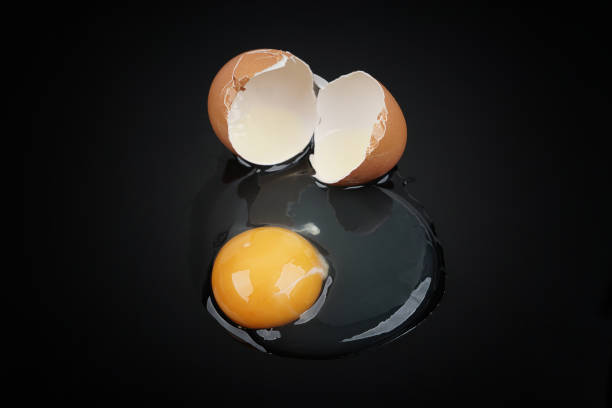 gebrochene ei explosion - chicken egg flash stock-fotos und bilder