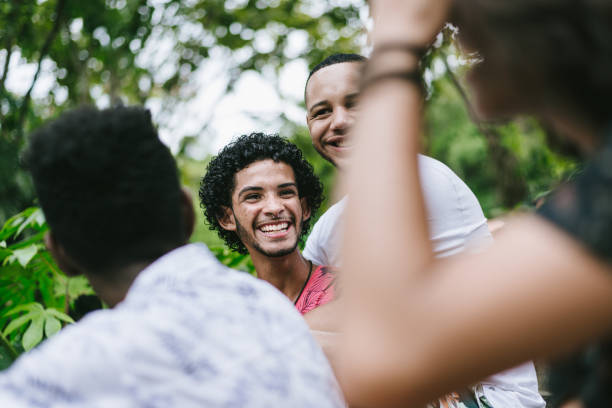 istock Friends having a good time at public park 1125896399