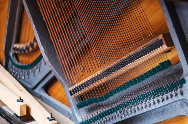 istock Close-up view of strings inside the piano. 1125896777