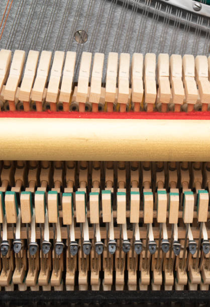 istock Close-up view of hammers and strings inside the piano. 1125896785