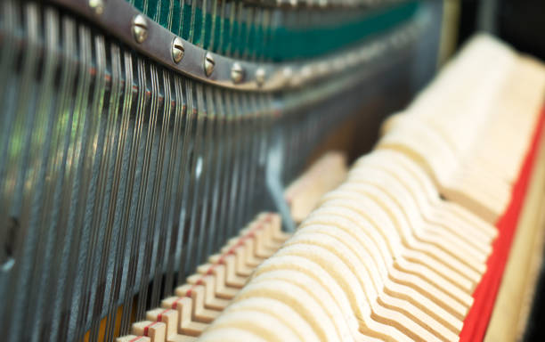 istock Close-up view of hammers and strings inside the piano. 1125896823