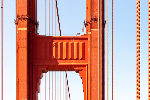 Golden Gate Bridge detail on a sunny day