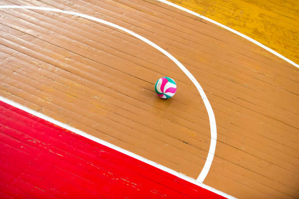 istock High Angle View Of Multi Colored Ball On Wooden Floor 1125899916