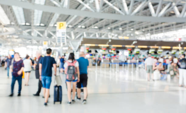 istock Abstract blur and defocused airport terminal interior for background 1125902806