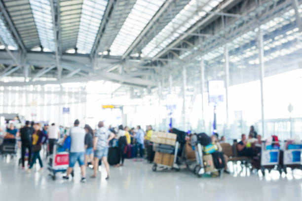 istock Abstract blur and defocused airport terminal interior for background 1125902811