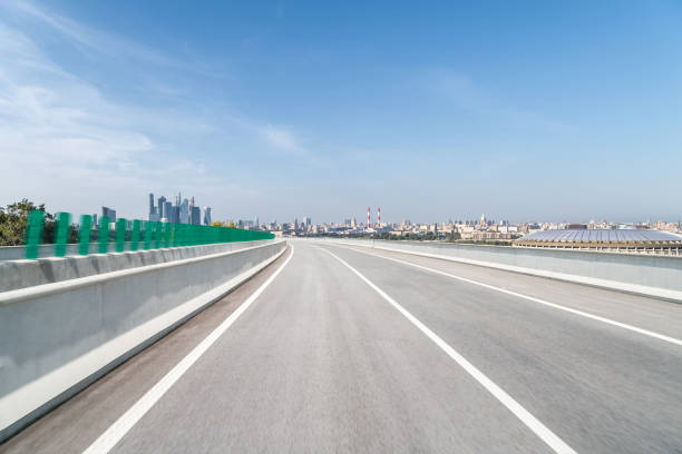 istock modern city skyline and empty road 1125903091