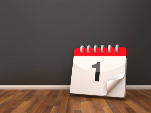 istock Calendar on Wood Floor - 3D Rendering 1125905619
