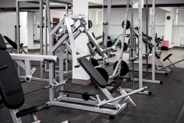 istock Sport equipment in gym close up . 1125910980