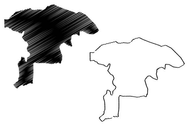 ilustraciones, imágenes clip art, dibujos animados e iconos de stock de vector de mapa del estado de sokoto - califato