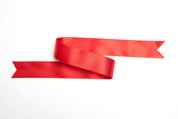 istock Red ribbon border isolated on white background 1125912965