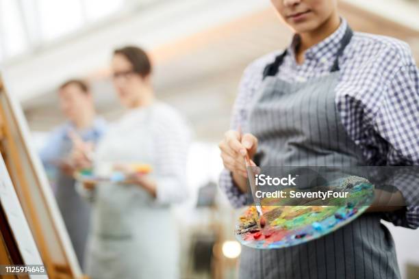Unrecognizable Artist Holding Palette Stock Photo - Download Image Now - Painting - Activity, Painting - Art Product, Art