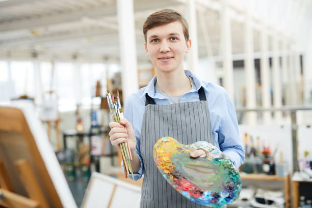 Male Artist Holding Palette