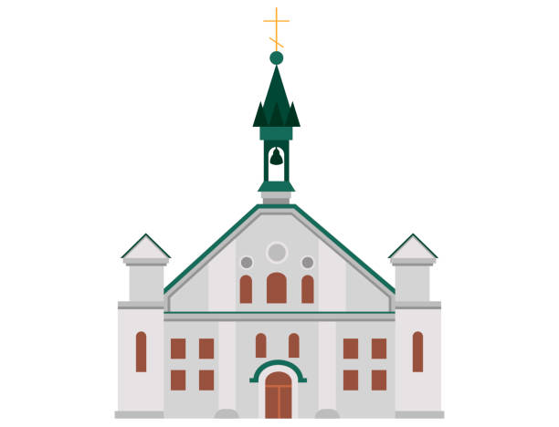 ilustrações, clipart, desenhos animados e ícones de igreja católica para paroquianos e pessoas religiosas - churchgoers