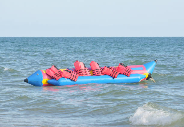 istock Banana boat with lifejackets 1125916556
