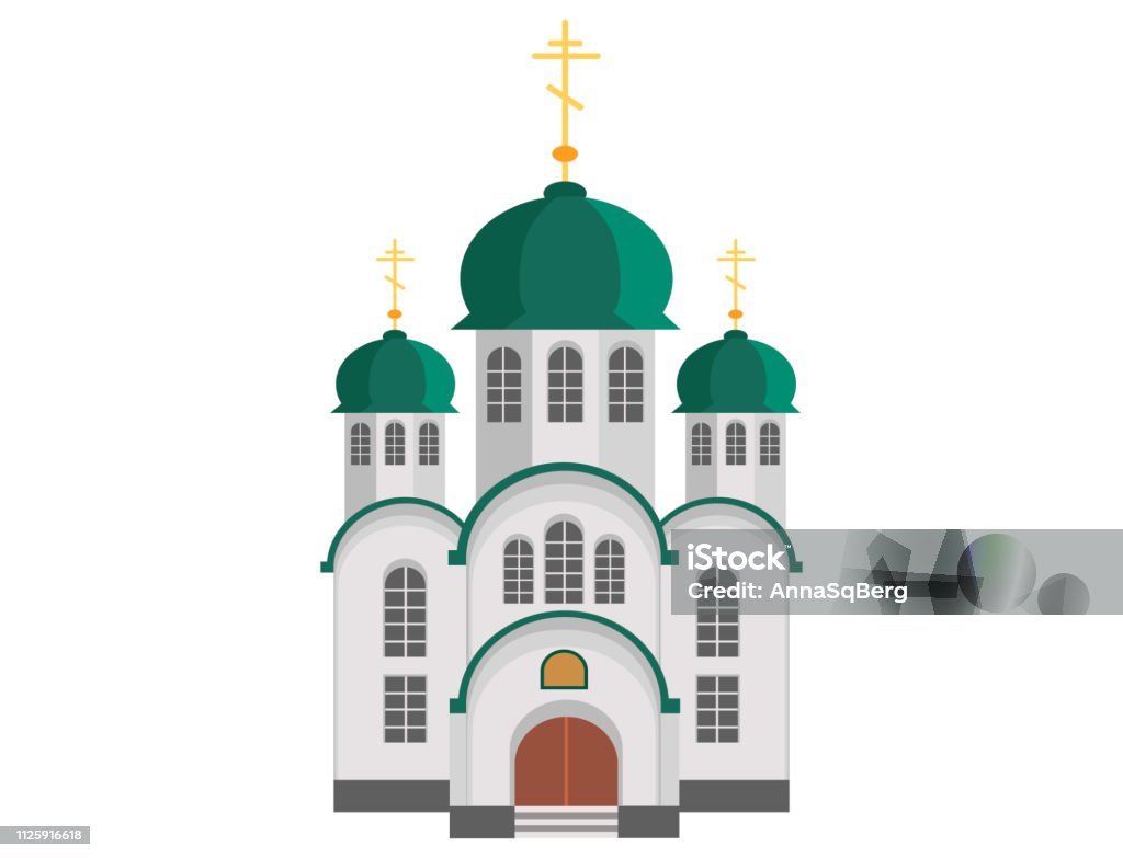 Ilustración de Iglesia Cristiana Con La Cúpula Verde De Dibujos Animados Y  Cruz y más Vectores Libres de Derechos de Arquitectura - iStock