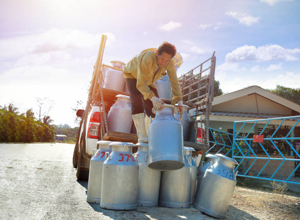 milchanlieferung - milkman stock-fotos und bilder