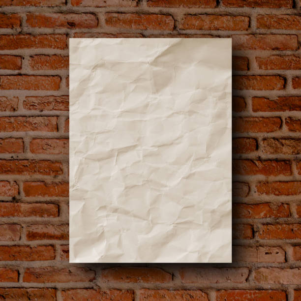 istock mock up crumpled paper on red brown brick tile wall square background texture for vintage interior or modern loft style architecture design concept 1125922102