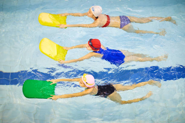 Children swimming in pool