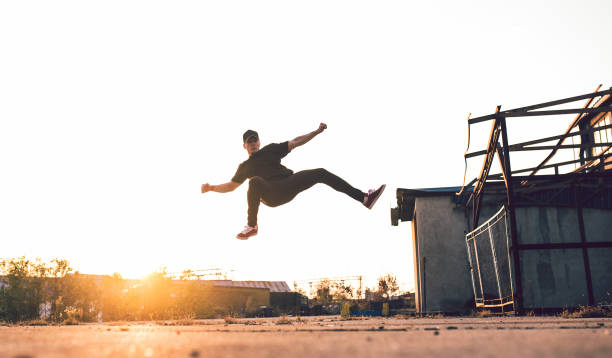 istock Athletic man showing acrobatic skills 1125932645