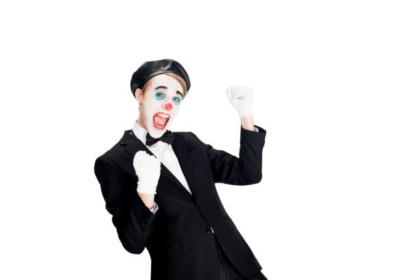 Old man, smiling, clown, happy.