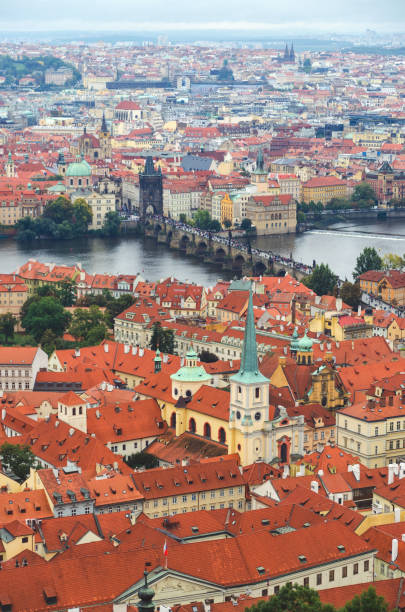 istock Panoramic view at Prague and Vltava river in summer, Czech republic, Europe 1125935366