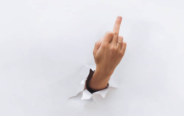 istock Middle finger, offensive gesture. Fuck you concept. 1125935702