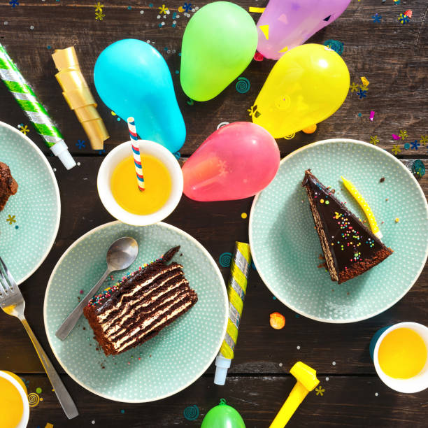 istock Chocolate cake decoration party children birthday 1125937841