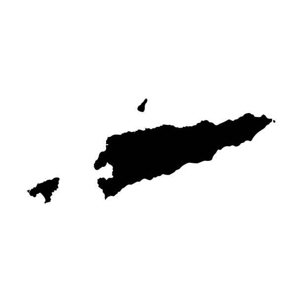 Map of Timor-Leste (East Timor). Vector black silhouette Simplified map of Timor-Leste (East Timor). Vector isolated illustration icon. Black silhouette, white background leste stock illustrations