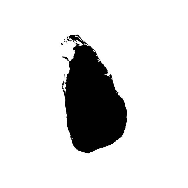 Map of Sri Lanka. Vector black silhouette Simplified map of Sri Lanka. Vector isolated illustration icon. Black silhouette, white background sri lanka pattern stock illustrations