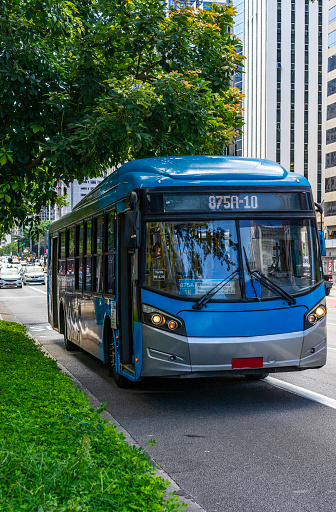 City bus on Paulista Avenue, Sao Paulo, Brazil
