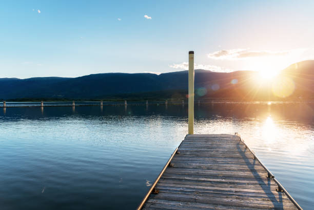istock Deserted Jetty on a Lake at Sunset 1125943022