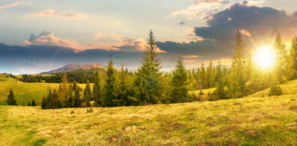 istock panorama of countryside in mountains at sunset 1125946705