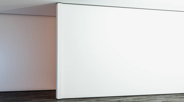 istock Blank white large gallery wall in hall mock up 1125952808