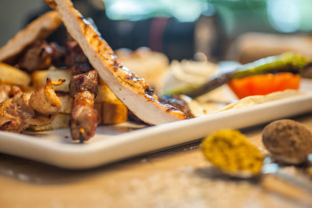 istock Chicken salad and hallumi grilled cheese 1125954323