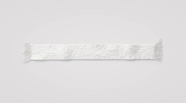 istock Blank white knitted scarf mock up, isolated 1125954786