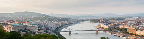 istock Wide panoramic view of Budapest and the Danube river 1125957562