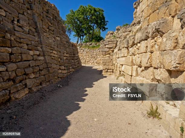 Ruinen Der Antiken Stadt Troia Canakkale Türkei Stockfoto und mehr Bilder von Ausgrabungen in Troja