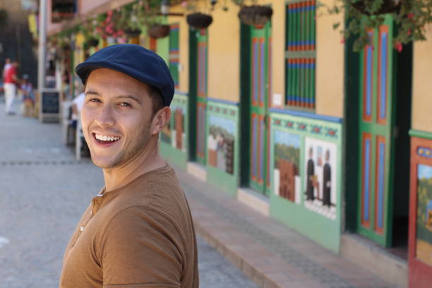 istock Man strolling around the colourful Guatape (Colombia) 1125961212