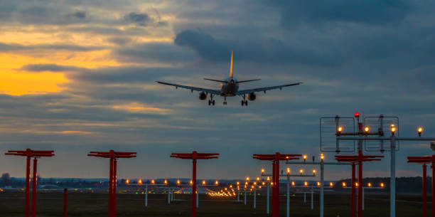 istock Airplane approaching Airport Nuremberg in Germany 1125962158