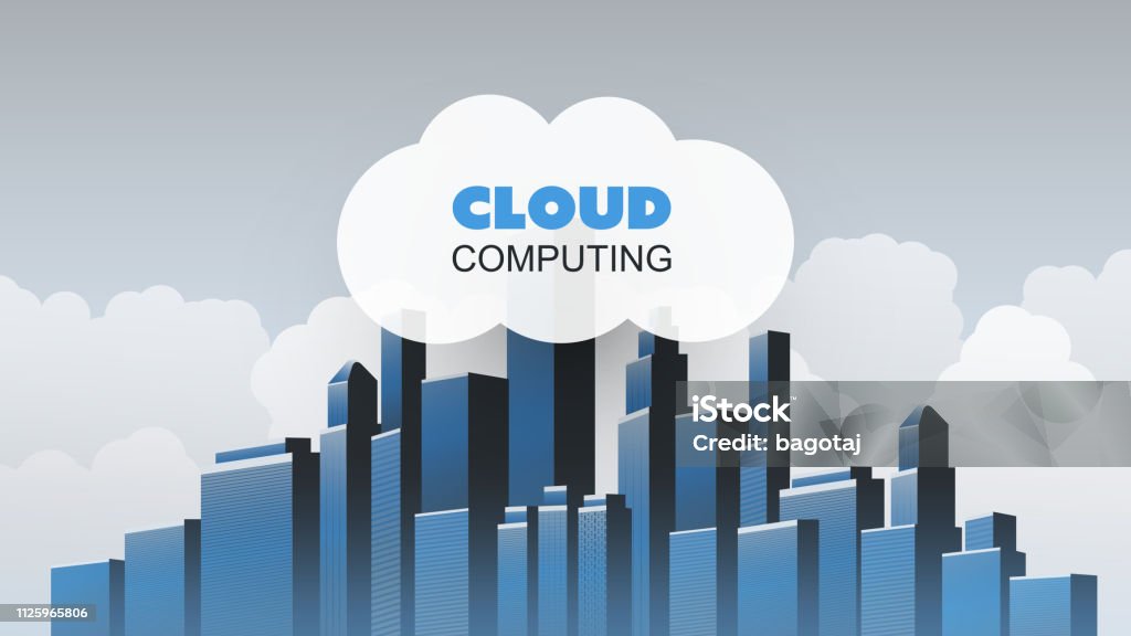 Cloud City Computer Cloud Computing Smart City Design Concept With Cityscape Stock ...