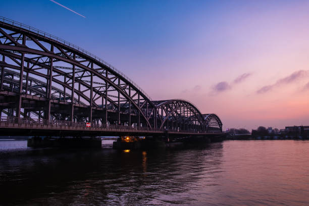 istock A metal bridge over the Elbe sunset 1125966248