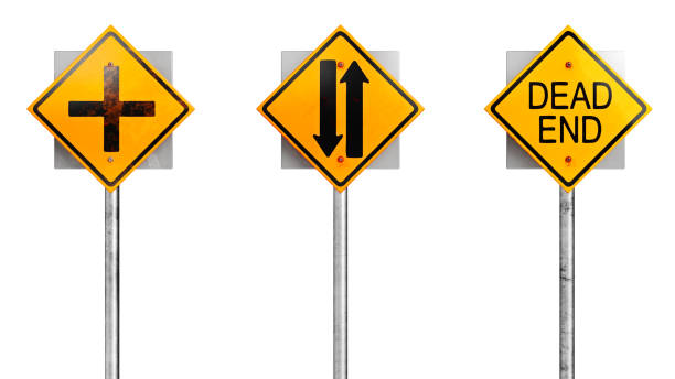 istock Sign traffic road symbol yellow, close view 1125967295