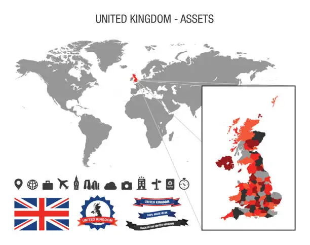 Vector illustration of United Kingdom Assets