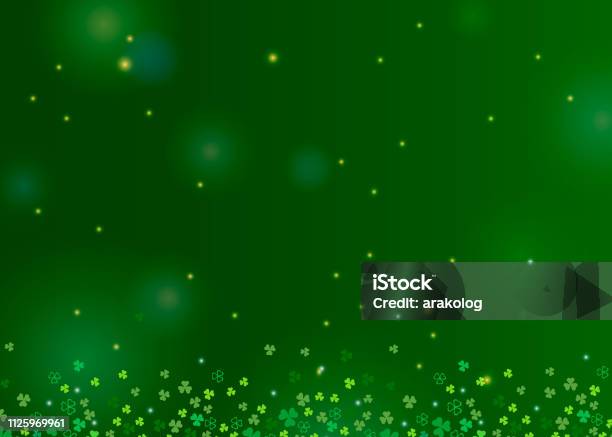 Clover Shamrock Leaves Isolated On Dark Green Background Stock Illustration - Download Image Now