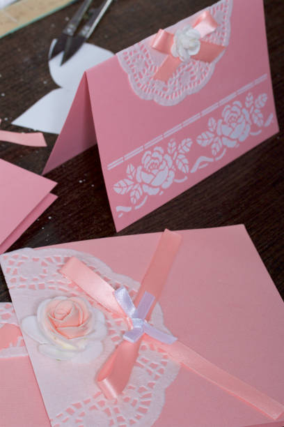 istock Making greeting cards from paper, cardboard and tape. 1125971667