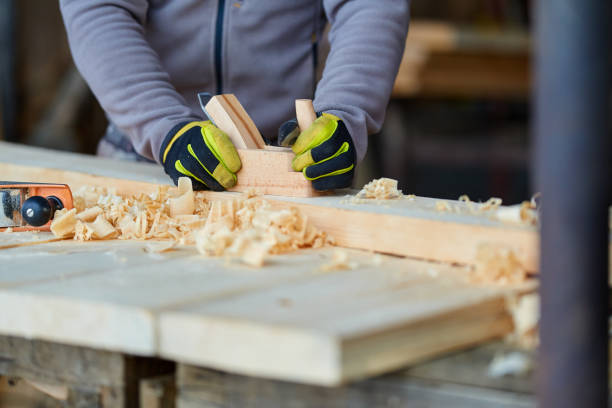 istock Wood crafting, making furniture with hand tools 1125974151