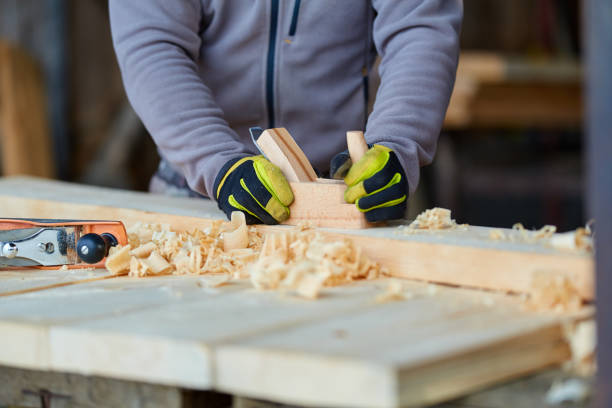 istock Wood crafting, making furniture with hand tools 1125974158