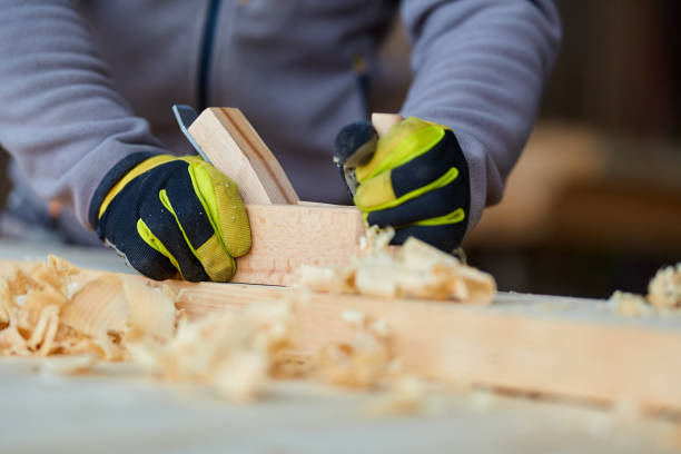 istock Wood crafting, making furniture with hand tools 1125974182
