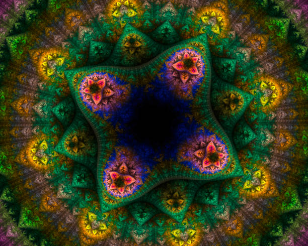 istock High resolution multi-colored fractal background which patterns remind those of the mandala, spiritual symbol of Buddhism and Hinduism. 1125975313