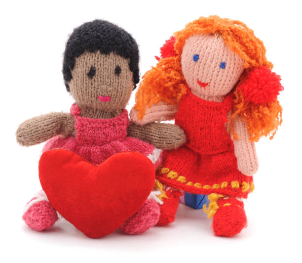 istock Knitted toys with heart. 1125976667